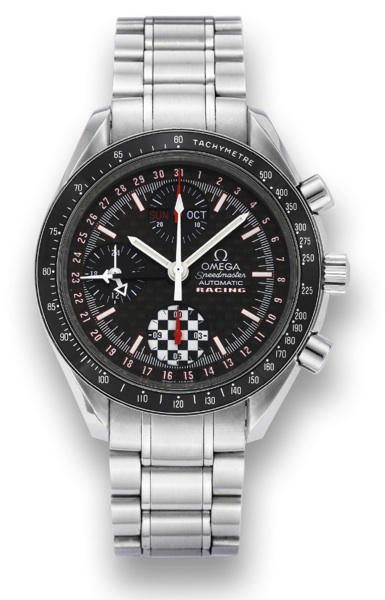 OMEGA SPEEDMASTER SCHUMACHER EDITION.Omega, Speedmaster Automatic, Racing, No. 1146/ 5555.case No. 58350604, Ref. 3529.50. Made in a limited edition.of 5555 pieces to celebrate Michael Schumacher