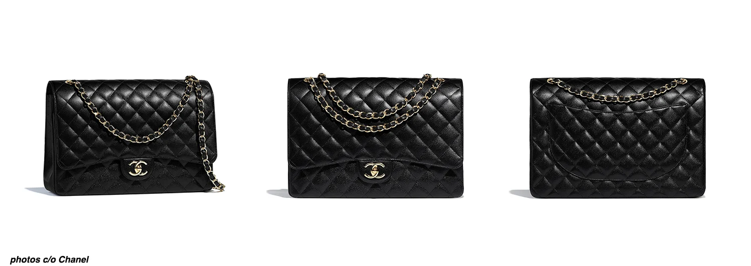 chanel maxi classic handbag sizing