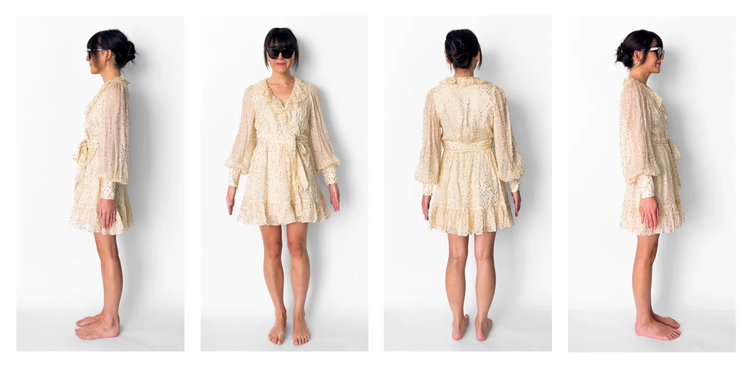 Zimmermann Lurex Wrap Dress Sizing